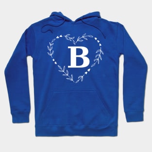 Letter B Floral Wreath Monogram Hoodie